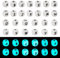 Spritewelry Lot de 52 perles lumineuses en silicone avec lettres de l'alphabet phosphorescentes pour fabrication de porte-clés, cordons, bracelets, bijoux
