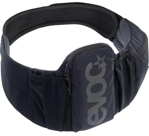 EVOC Trail Belt Hüfttasche, Gürteltasche (für Smartphones bis 6,4 Zoll, ergonomisches Design, AIR Tune System, Flexibler AIRO Flex Hüftgurt), Schwarz