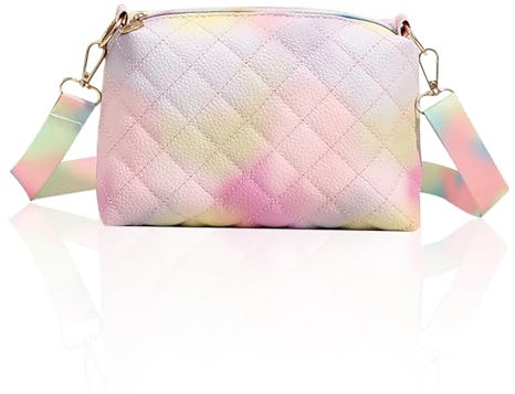 FOSDICK Umhängetasche Mädchen Kinder mit Verstellbarer Schultergurt Handtasche Mädchen, Niedlicher Kinder Crossbody Bag Geldbeutel für den Urlaub Reise Outdoor Aktivitäten, Rosa (22 * 9 * 16cm)