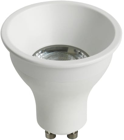 NCC-Licht LED Leuchtmittel Deep-Deco Reflektor Weiß 4,9W GU10 500lm warmweiß 3000K 36° Dimmbar + Ring Weiß Ø5cm