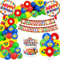 Building Block Birthday Party Supplies Set 85Pcs,Building Block Party Decorations,Bricks Balloons Cake Toppers,Birthday Banner,Bricks Decorations Set for Boys,Colorful Birthday Decorations