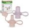 haakaa Boquilla de silicona multifuncional, cubrebolsa sin derrames, cubrebotella de agua para niños pequeños, 100% silicona de grado alimenticio, paquete de 2 (rubor + lavanda)