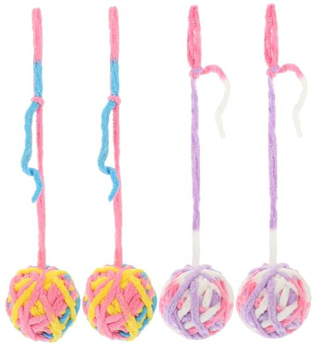 SUPVOX Cat Scratching Balls 4pcs Kitten Scratchers Bell Interactive Cat Toys for Indoor Exercise