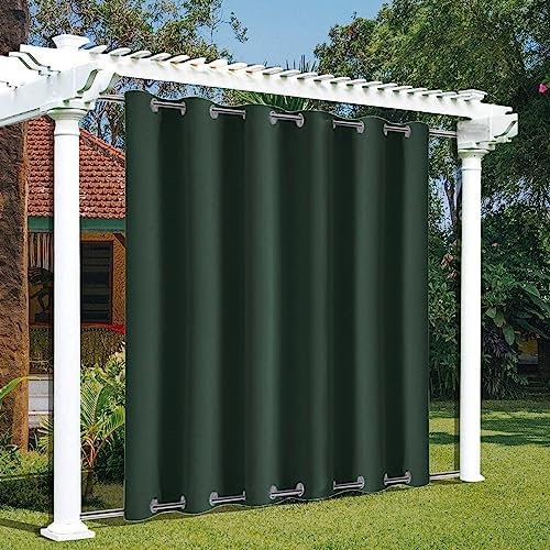 Tenda da doccia impermeabile verde scuro per interni/esterni per patio, veranda, tenda da doccia spessa per la privacy per gazebo, 310 cm x 250 cm, 1 pannello