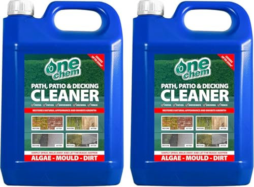 2 x 5L Heavy Duty Patio Cleaner - Path Cleaner Concentrate - Mould Remover, Lichen Remover, Algae Remover - Pressure Washer Detergent - Lichen Control