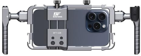 Universeller Telefonkäfig, Universal Quick Release Phone Cage, Smartphone Video Rig, Handy Video Kit mit Seitlichen Griffen, Universeller Handykäfig für Videomacher, Videofilmer, Vlogger und Youtuber