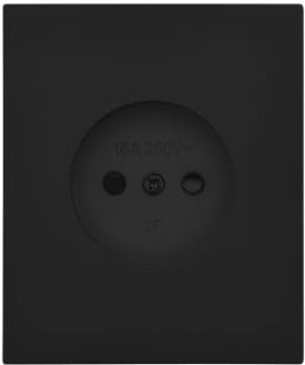 Unterputz-Steckdose aus Hochleistungs-PC/antistatisch – ungeerdete Steckdose–Flaches Design 5mm Schwarz Matt – 250V 10A AC für Haushalt & Büro – Rahmenloses Steckdosemodul – WESA