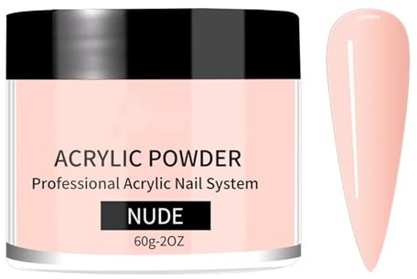 Nude Acrylic Powder 60g Large Capacity Lasting Powder for French Nail Art,Acrylic Extension,No Nail Lamp Needed