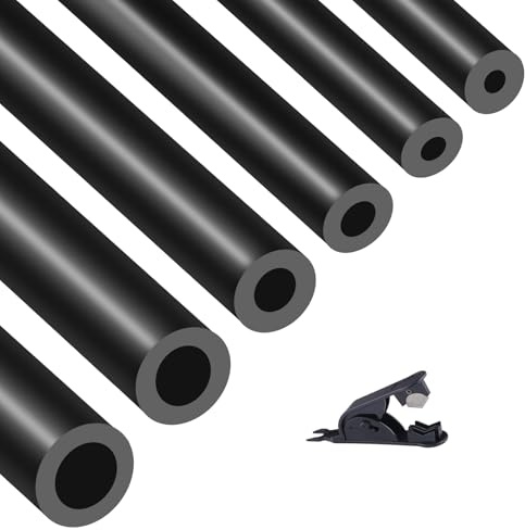 Tuyau en Silicone pour Vide 2M 6 Pièces, Diamètre Intérieur 3/4/5/6/8/10mm Haute Performance 130PSI Kit de Tuyauterie pour Moteur Automobile, Air et Eau Noir