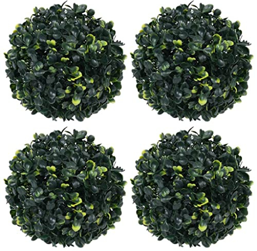 Mokuyary Boules de buis artificielles 4 pièce 12 cm Boules de Buis Artificielles, Fausse Plante pour Maison, Jardin, fête de Mariage Décoration 315467