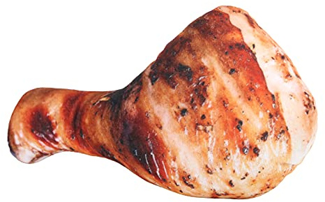 Omquot Cuscino in Peluche Simulazione Cibo Cuscino Giocattolo Peluche Barbecue Morbido per la Decorazione della Casa (Cuscino Coscia di Pollo alla griglia)