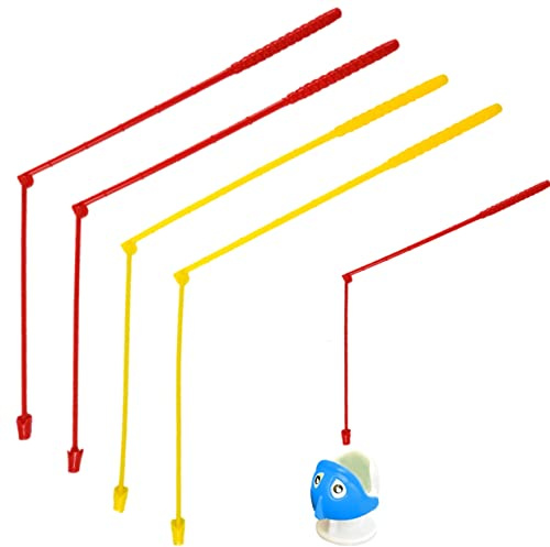 Haktoys Replacement Fishing Poles Kit Rods Set (Pack of 4) Non-magnetic Poles Works with Haktoys Fishing Games and other Compatible Fishing Board Games