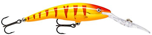 Rapala - Deep Tail Dancer Angelköder - Angelzubehör aus Balsaholz - Stabile Tauchschaufel - Süßwasser Spinnköder - Lauftiefe 6m - Fischköder 9cm, 13g - Hergestellt in Estland - Clown Gold
