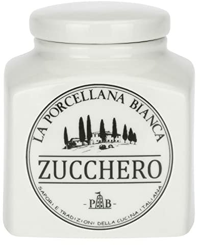 La Porcellana Bianca, Barattolo per Zucchero in Porcellana Decorata, Linea Conserva, Capienza 500ml