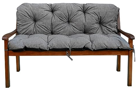 Garden Factory Gartenbankauflage Bankauflage Bankkissen Sitzkissen Polsterauflage V2 (120x60x50, Grau)