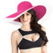 Femme Paille Bord Large Chapeaux Souple Plage Soleil Chapeau (Rose)