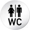 Kinekt3d Leitsysteme XXL Toilettenschild WC • Ø 100mm • Aluminium (eloxiert) • Türschild Hinweisschild