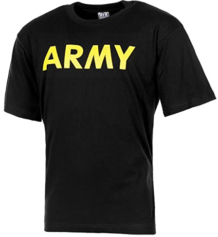 MFH Men's T-Shirt with Army Print Black Size M