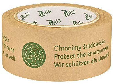 Lot de 6 rouleaux de ruban adhésif en papier kraft marron écologique 50 m x 48 mm 89 microns