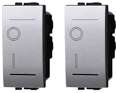 2 Pezzi Interruttore Bipolare Compatibile Con Bticino Living Light (Grigio)