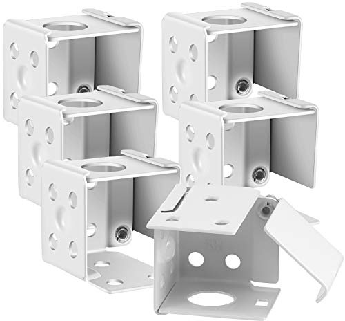 Hotop 6 Pieces 1 Inch Blind Brackets White Profile Box Mounting Iron Window Blinds Headrail Bracket Metal Low Profile Box Mounting for Window Blinds