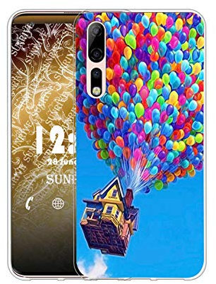 Sunrive Kompatibel mit ZTE Axon 10 Pro 5G Hülle Silikon, Transparent Handyhülle Schutzhülle Etui Case (Q Ballon)+Gratis Universal Eingabestift MEHRWEG