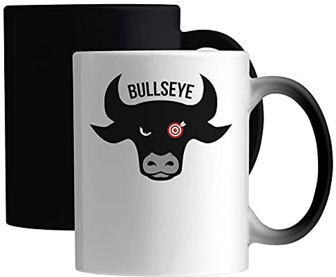Generic Bullseye Funny Dart Player Logo Cow Head Keramische magische Tasse Weiß