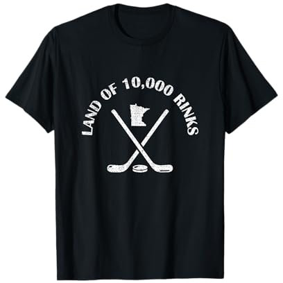 Minnesota Land Of 10000 Rinks Eishockey State Souvenir Geschenk T-Shirt