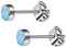 Artskin G23 Titan Opal Ohrstecker für Damen Mädchen Hypoallergen Ohrring Geburtsstein für empfindliche Ohren Mode Damenschmuck (7mm, Multi Green)