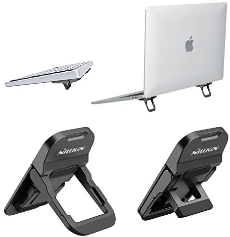 Nillkin 2 pièces Support Ordinateur Portable Angle Réglable, Pliant Invisible Support Ordinateur pour Clavier sans Fil, MacBook Pro/Air, Lenovo, 10-17 Tablet and Ordinateurs Portable, Noir