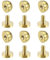 sourcing map 6 Sets Runde Nieten 10x6mm Taschenfüße Hohlnieten Pilznieten Metallnieten Leder Nieten Metall Nieten Bolzen Geldbörse Handtasche Bodennägel für Taschen Massivem Messing