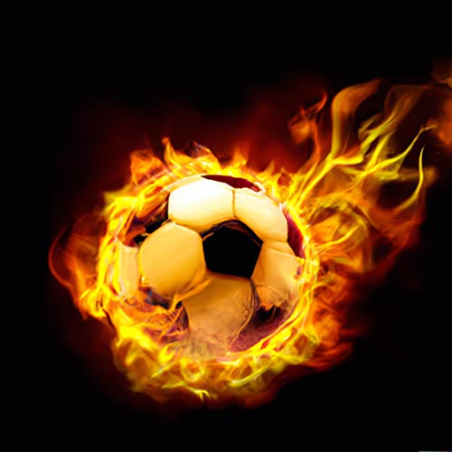 Bimkole DIY 5D Diamond Painting Zubehör Feuer Fußball,Diamant Malerei Kit Voll Runde Bohrer Malen nach Zahlen Malerei Stickerei Kreuzstich Diamond Dekoration 30x30cm