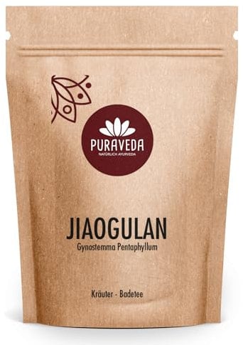 Jiaogulan Unsterblichkeitskraut 250g (2x125g) getrocknet - Gynostemma pentaphyllum - Frische Ernte - handgelesen - Abgefüllt und kontrolliert in Deutschland - Puraveda