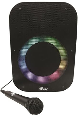Lexibook, iParty, Enceinte Bluetooth® avec effets lumineux, micro, Batterie rechargeable, Noir, K8210