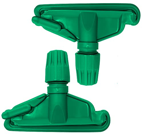 Kentucky Mop Head Clip Colour Coded, Pack of 2 Plastic Kentucky Mop Clip for Secured Attachment Between Mop Heads Replacement and Kentucky Mop Handle (Green)