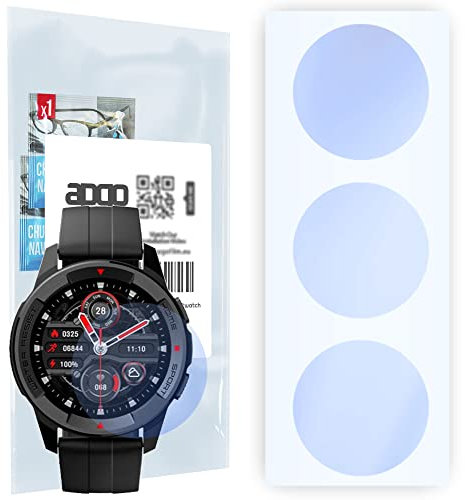 apgo Displayschutzglas 3 Stück für Mibro Watch X1 Smartwatch, Hybrid 9H, Bildschirmschutz, Schutzglas mit Full Glue [Klar, Kratzfest]