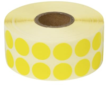 Prolac Markierungspunkte – 4000 Stück Bunte Klebepunkte auf Rolle, 15x15 - Gelb