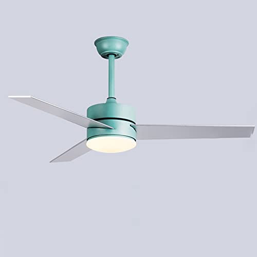 Moddeny Regulable con Ventilador de Techo Remoto con Luces, Ventilador de Techo Moderno de 39 Pulgadas para Dormitorio, Sala de Estar, Ventilador de Techo Inteligente LED Verde de 3 aspas