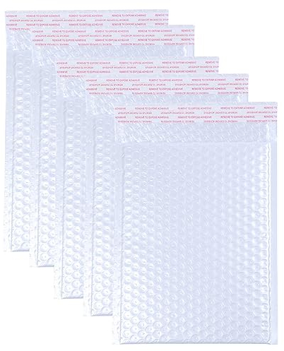 STOBOK 50 Stück Luftblasenbeutel Benutzerdefinierte Bubble-mailer Luftpolstertaschen Gepolsterte Mailer Selbstverschließende Umzugstaschen Selbst Versiegelt Weiß Anpassen Stoßfest Sport
