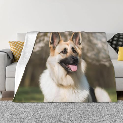 Decke, Motiv: Deutscher Schäferhund, weicher Überwurf, warme Decken, leichte Flauschige Flanell-Überwürfe für Bett, Sofa, Couch, 200 x 150 cm