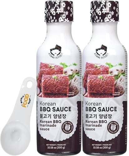 Ajumma Republic Korean BBQ Marinade Sauce 300g Pack of 2 with World Food Shop Scoop - Korean Flavours for Grilling, Bulgogi, Galbi - Versatile Cooking Condiment
