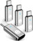 HanCenDa 4Pack Adaptateur de Chargeur Convertisseur Lightning Femelle vers USB C Mâle pour iPhone 15 Série, Sumsung, Charge Rapide 35W PD et Transfert de Données, Non pour Audio/OTG, Argent