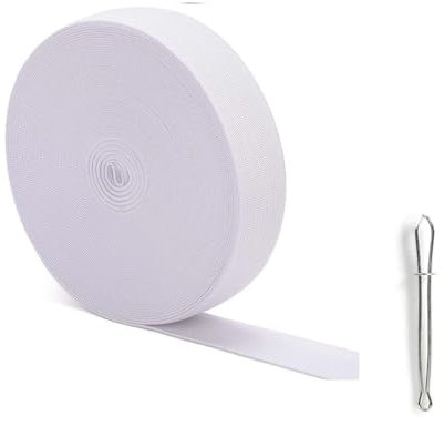 Gummiband Breite, Gummilitze Elastisches zum Nähen,Nicht Leicht Verformbar,Elastisches Farbband,elastisches Band zum Nähen,Gummiband zum Nähen von Gummibändern (white 2cm/10M)