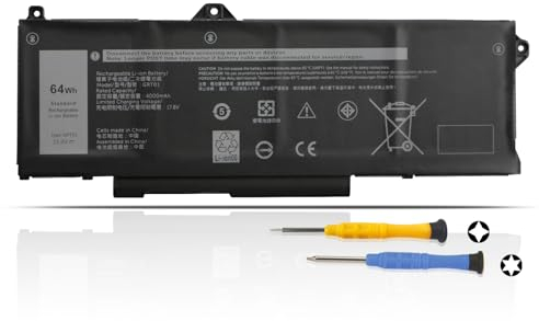 K KYUER 64Wh GRT01 Laptop Battery for Dell Latitude 14 15 5421 5431 5521 5531 Precision 3470 3561 3571 3581 Mobile Workstation Alienware M17 R5 AMD Gaming Series 0P3TJ R05P0 05RGW VXD57 9JRV0 00P3TJ
