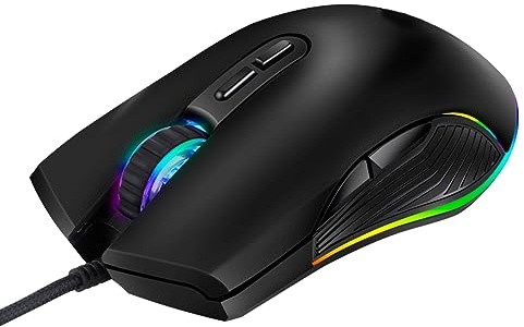 Angoily Gaming Mouse Type-c USB Wired Keys Rgb Optical Black Mouse for PC Laptop Gamer Gaming Mouses