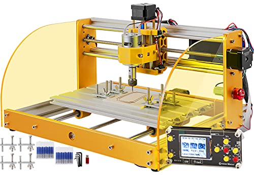 DUERDU CNC Router Machine 3018-PRO w GRBL Offline Control Limit Switches Emergency-Stop PCB PVC Wood leather Engraving Machine Dustproof Acrylic Baffle XYZ Working Area 300 x 180 x 45mm/127