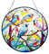 BDHRKTE Buntglas-Fensterbehang, Kolibri-Sonnenfänger mit Metallkette, Buntglasscheiben, Sonnenfänger für Fenster, zum Aufhängen an Wand und Heimdekoration (5 Vögel)