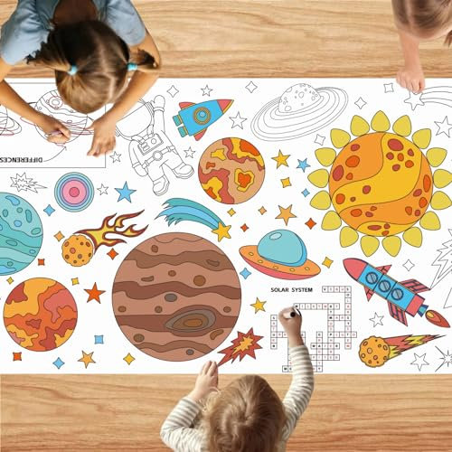 Giant Party Coloring Poster, 30 x 72 Inches Jumbo Coloring Banner/Table Cover for School Parties, Birthday Party, Special Events Decoration (Raum)