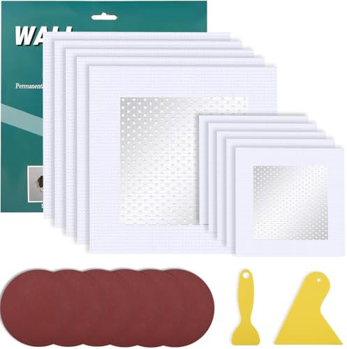 NICECRAFT 18 Pcs 2''/ 4'' Wall Repair Patch Plaster Drywall Repair Kit Wall Hole Patch Self Adhesive Aluminum Mesh Wall Filler Plasterboard Repair Polyfilla