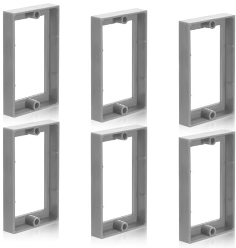 6pcs Electric Box Extender, 1/2 Single Gang Receptacle Outlet Box Extenders Junction Extension Box for Socket Extension Electrical Outlet Switches Electric Box (Gray)